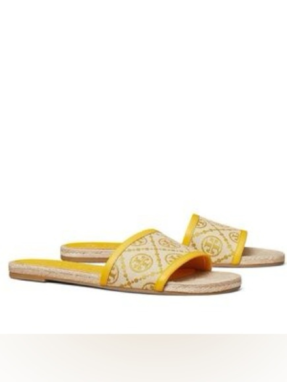 Tory Burch Yellow Slide Sandals espadrilles